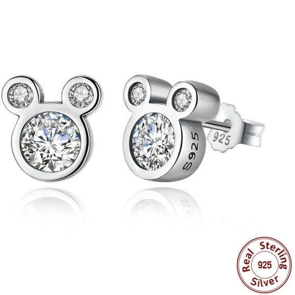 Jewelry - Silver Dazzling Micky Mouse Stud Earrings